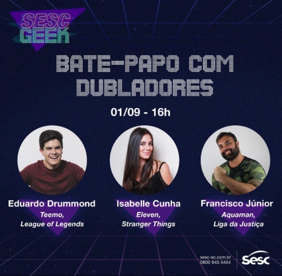 Sesc Geek 2021: Confira o bate-papo com dubladores de animes e games